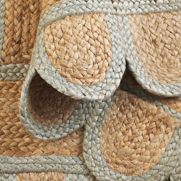 Safavieh Natural Handwoven Jute Area Rug With Light Blue Accents — Coastal Texture, Eco-Friendly Craftsmanship 4'-0" x 6'-0" NFB125K-4