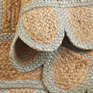 Safavieh Natural Hand‑Woven Jute Area Rug In Soft Natural & Light Blue — Coastal Texture, Durable Low Profile 6'-0" x 9'-0" NFB125K-6