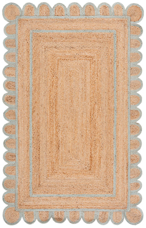 Safavieh Natural Hand‑Woven Jute Area Rug In Soft Natural & Light Blue — Coastal Texture, Durable Low Profile 6'-0" x 9'-0" NFB125K-6