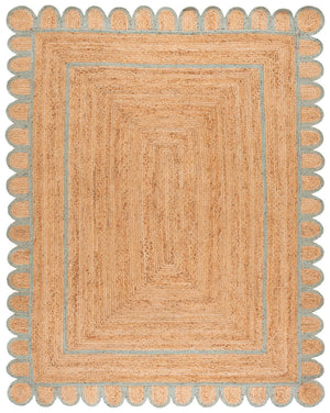 Safavieh Natural Hand-woven Jute Area Rug - Timeless Ivory Elegance For Cozy Home Decor And Style Natural ,Light Blue Jute Nfb125k-8