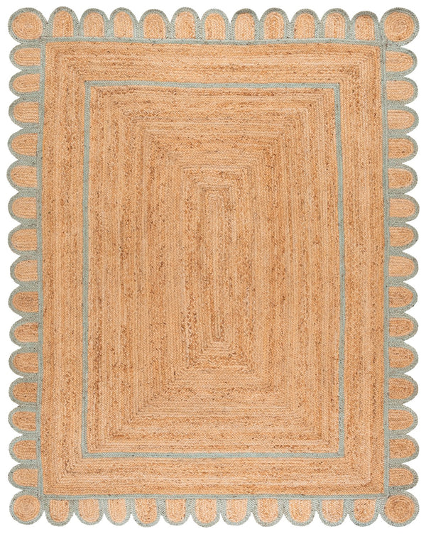 Safavieh Natural Hand-woven Jute Area Rug - Timeless Ivory Elegance For Cozy Home Decor And Style Natural ,Light Blue Jute Nfb125k-8