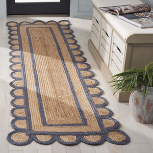 Safavieh Natural Hand-woven Jute Area Rug - Timeless Ivory Elegance For Cozy Home Decor And Style Natural ,Blue Jute Nfb125m-28