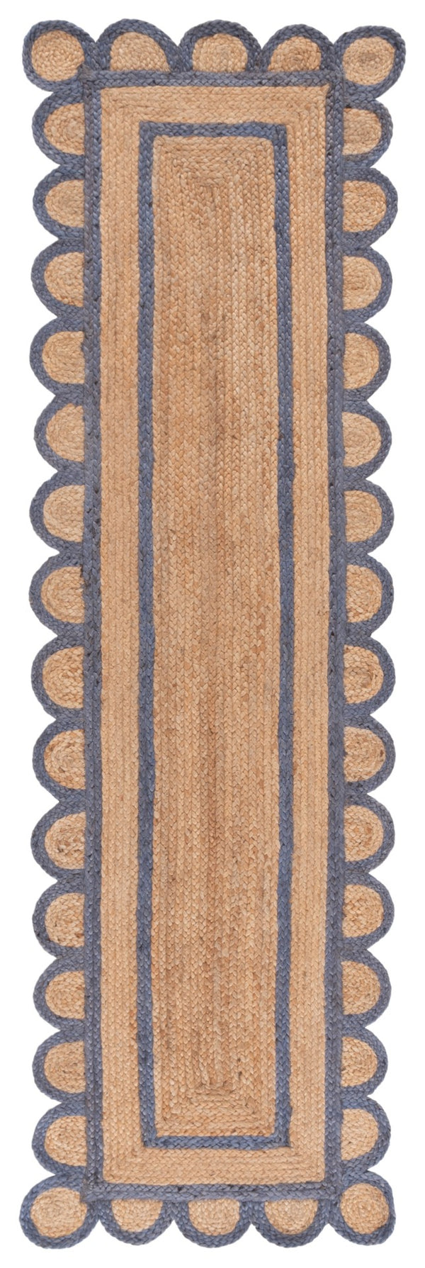 Safavieh Natural Handwoven Jute Area Rug - 3x5 Foot Ivory Charm For Rustic Home Decor Elegance Natural ,Blue Jute Nfb125m-4