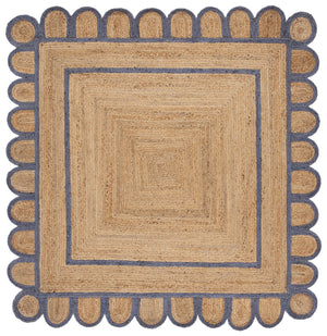 Safavieh Natural Hand-woven Jute Area Rug - Timeless Ivory Elegance For Cozy Home Decor And Style Natural ,Blue Jute Nfb125m-6sq