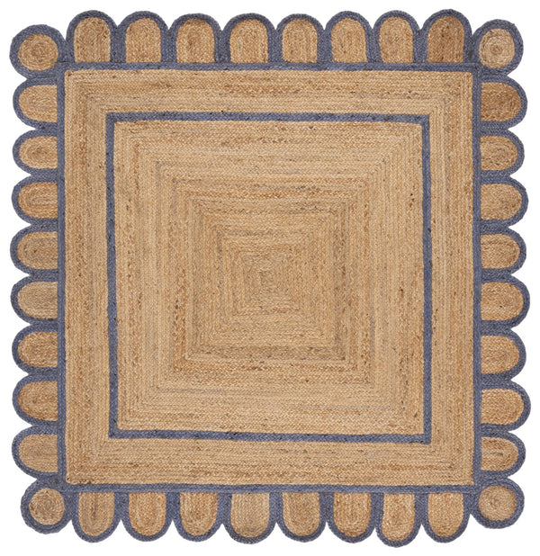 Safavieh Natural Hand-woven Jute Area Rug - Timeless Ivory Elegance For Cozy Home Decor And Style Natural ,Blue Jute Nfb125m-6sq