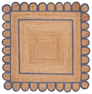 Safavieh Natural Handwoven Jute Area Rug - 3x5 Foot Ivory Charm For Rustic Home Decor Elegance Natural ,Blue Jute Nfb125m-4