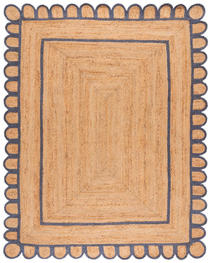Safavieh Natural Hand-woven Jute Area Rug - Timeless Ivory Elegance For Cozy Home Decor And Style Natural ,Blue Jute Nfb125m-8