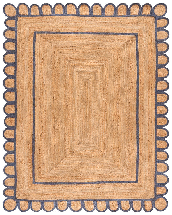 Safavieh Natural Hand-woven Jute Area Rug - Timeless Ivory Elegance For Cozy Home Decor And Style Natural ,Blue Jute Nfb125m-8
