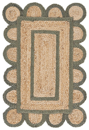 Safavieh Natural Hand‑Woven Jute Rug 3X5 In Olive & Natural — Low‑Profile, Durable, Coastal Farmhouse Style NFB125X-3