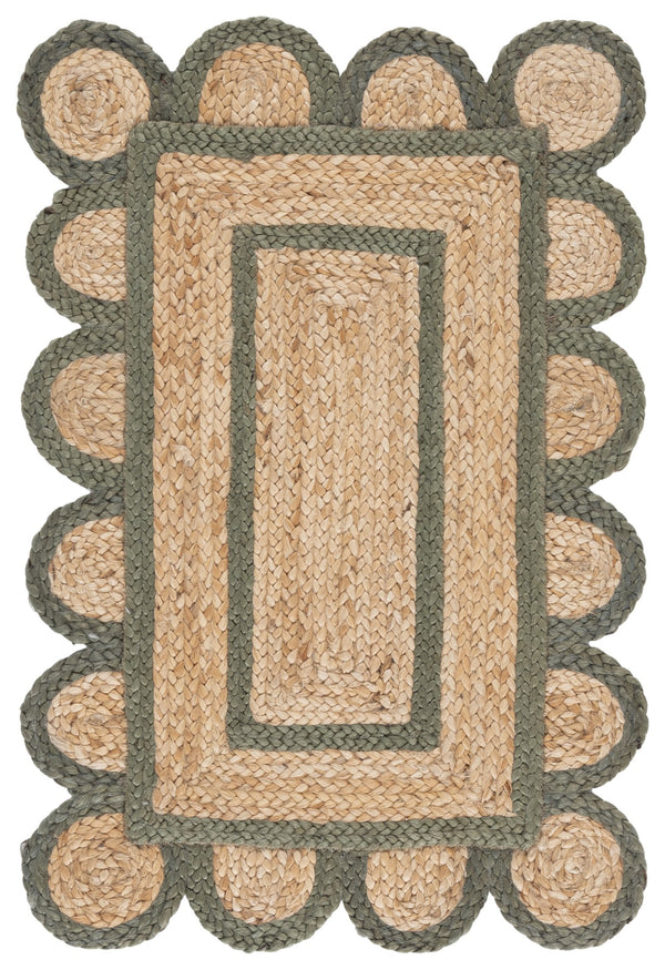 Safavieh Natural Hand‑Woven Jute Rug 3X5 In Olive & Natural — Low‑Profile, Durable, Coastal Farmhouse Style NFB125X-3