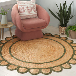 Safavieh Natural Handwoven Jute Area Rug - 3x5 Foot Ivory Charm For Rustic Home Decor Elegance Natural ,Olive Jute Nfb125x-5