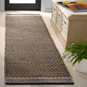 Safavieh Natural Fiber Area Rug - Handwoven Seagrass, Cotton & Wool For Timeless Style And Comfort Natural ,Black 60% Seagrass,20% Cotton,20% Wool Nfb201a-4