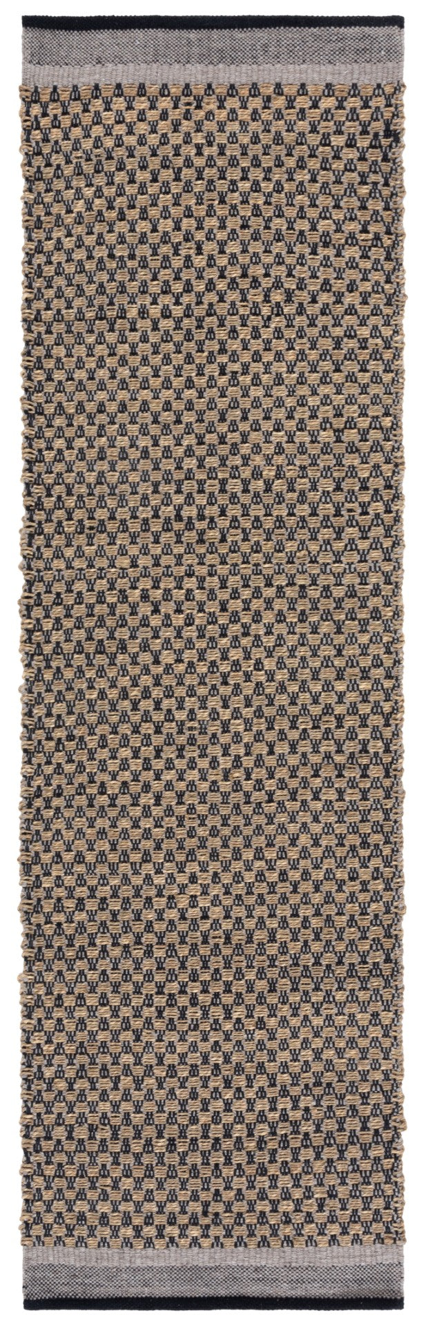 Safavieh Natural Fiber Area Rug - Handwoven Seagrass, Cotton & Wool For Timeless Style And Comfort Natural ,Black 60% Seagrass,20% Cotton,20% Wool Nfb201a-4