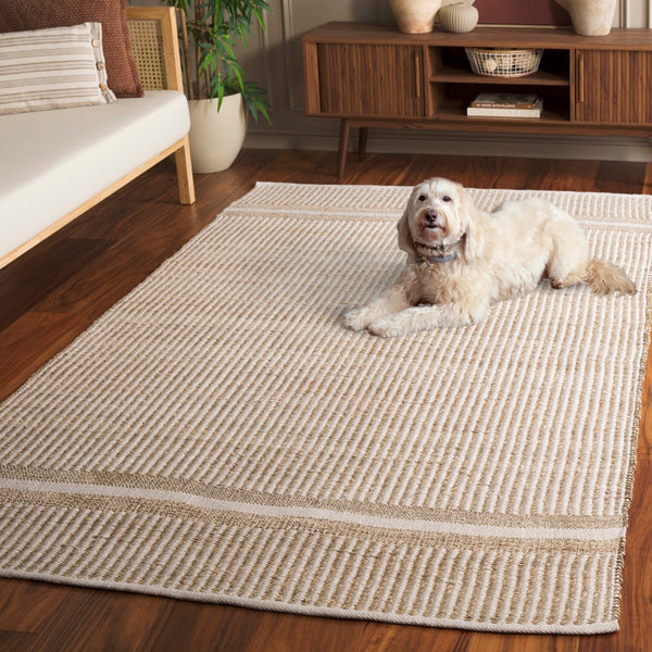 Safavieh Natural Area Rug - Hand-woven Indian Craftsmanship In Eco-friendly Seagrass For Timeless Elegance Natural ,Ivory 60% Seagrass,40% Pet Nfb202a-3