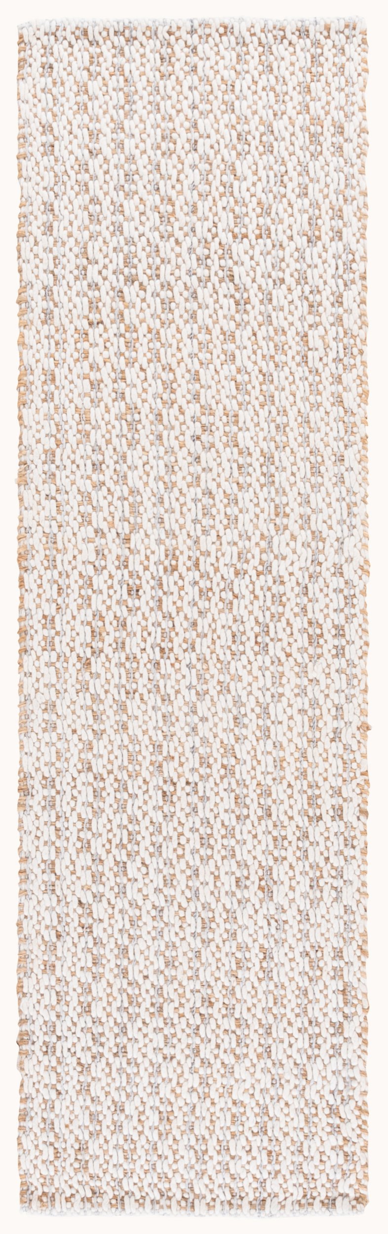Safavieh Natural Hand-loomed Runner Rug - Eco-friendly Jute & Wool Blend For Timeless Home Décor Appeal Natural ,Silver 50% Jute 45% Wool,& 5% Pet Nfb225g-28