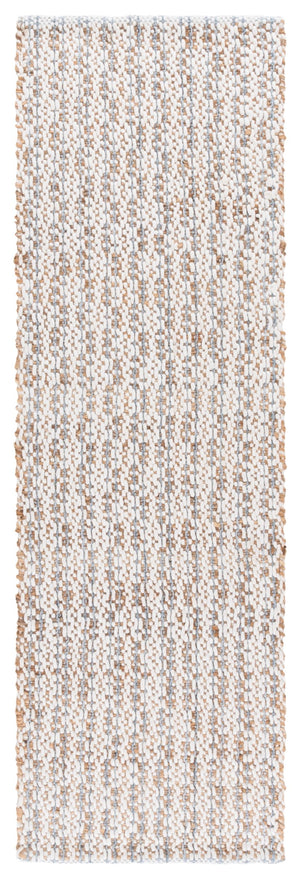 Safavieh Natural Hand-loomed Runner Rug - Eco-friendly Jute & Wool Blend For Timeless Home Décor Appeal Natural ,Light Blue 50% Jute 45% Wool,& 5% Pet Nfb225m-28
