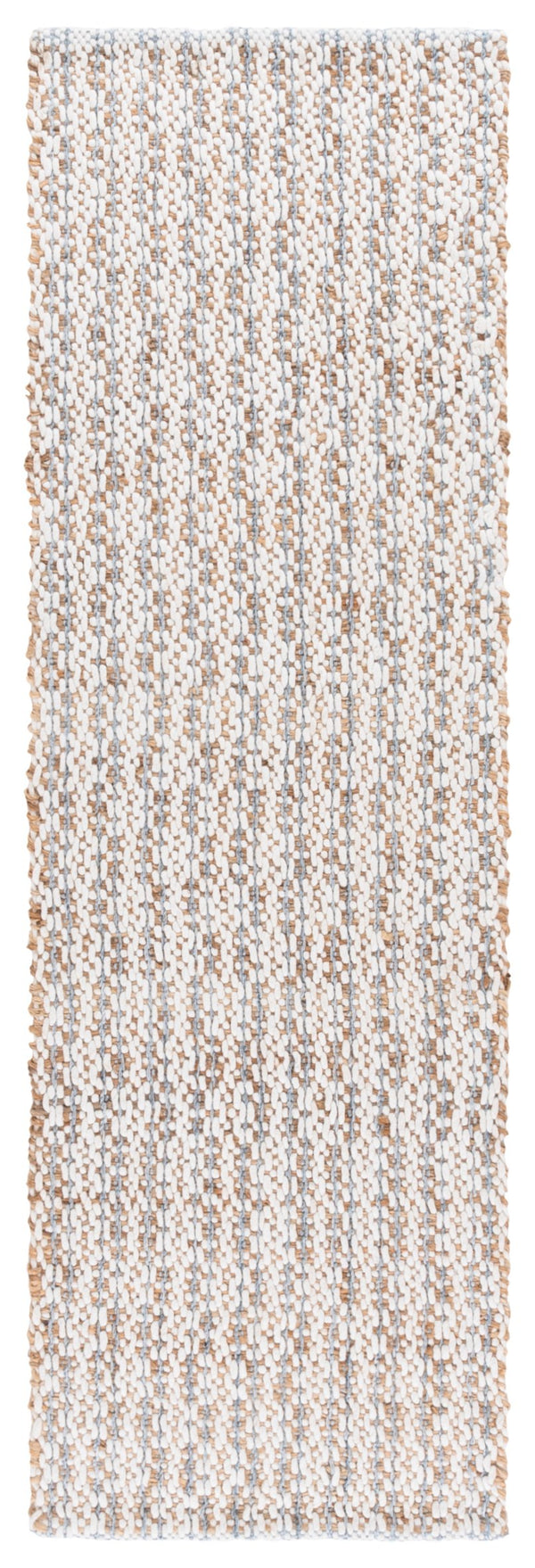 Safavieh Natural Hand-loomed Runner Rug - Eco-friendly Jute & Wool Blend For Timeless Home Décor Appeal Natural ,Light Blue 50% Jute 45% Wool,& 5% Pet Nfb225m-28