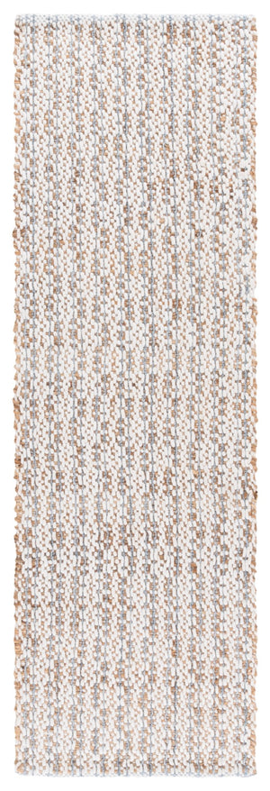 Safavieh Natural Hand-loomed Area Rug In Timeless Ivory – Elegant, Eco-friendly Décor For Any Room Natural ,Light Blue 50% Jute 45% Wool,& 5% Pet Nfb225m-8