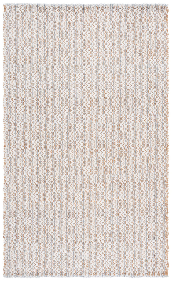 Safavieh Natural Hand-loomed Area Rug In Timeless Ivory – Elegant, Eco-friendly Décor For Any Room Natural ,Light Blue 50% Jute 45% Wool,& 5% Pet Nfb225m-8