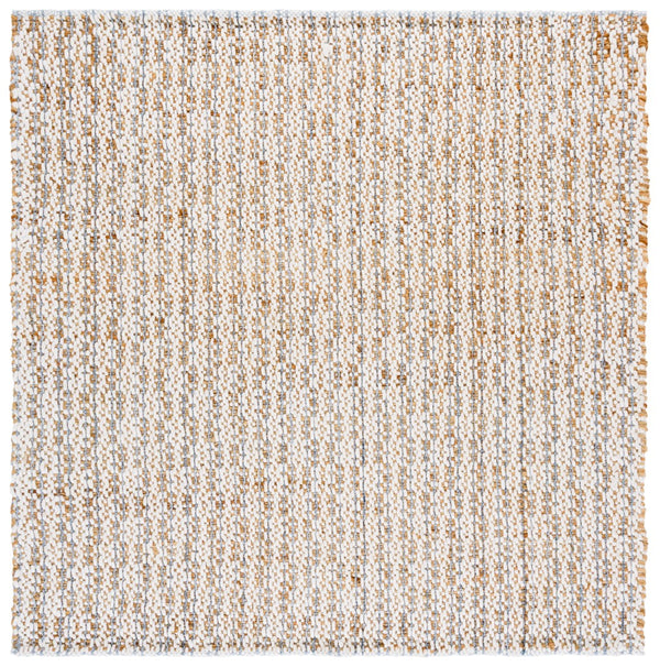 Safavieh Natural Hand-loomed Area Rug In Timeless Ivory – Elegant, Eco-friendly Décor For Any Room Natural ,Light Blue 50% Jute 45% Wool,& 5% Pet Nfb225m-8