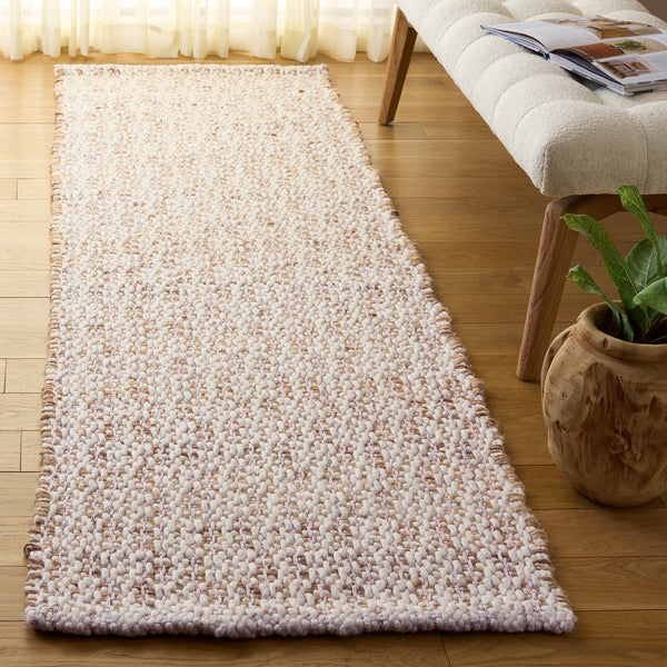 Safavieh Natural Hand-loomed Runner Rug - Eco-friendly Jute & Wool Blend For Timeless Home Décor Appeal Natural ,Pink 50% Jute 45% Wool,& 5% Pet Nfb225u-28