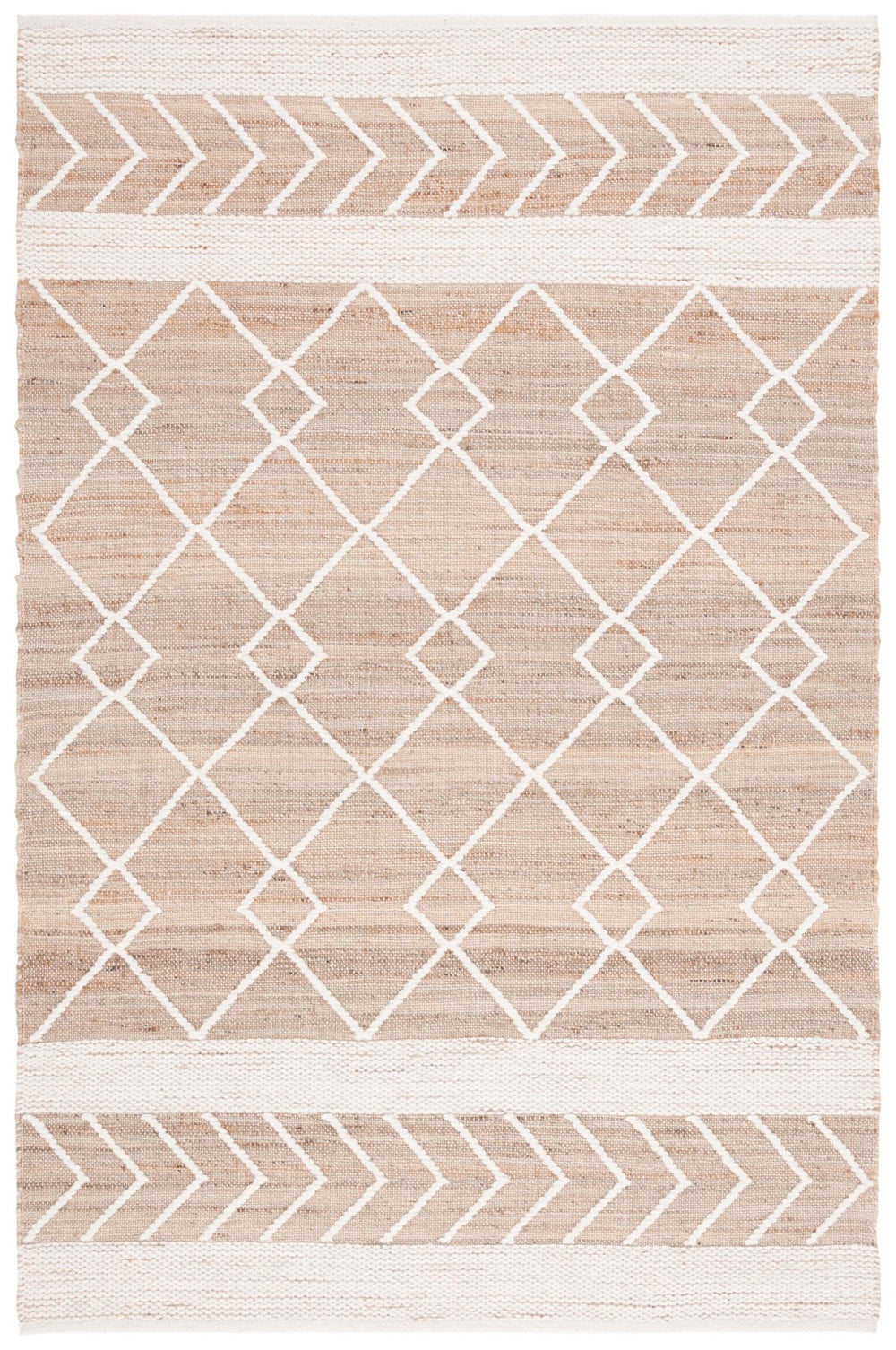 Safavieh Natural Fiber 277 Hand Woven 60% Jute, 20% Wool, 20% Cotton Natural Fiber Rug Natural / Ivory NFB277A-8