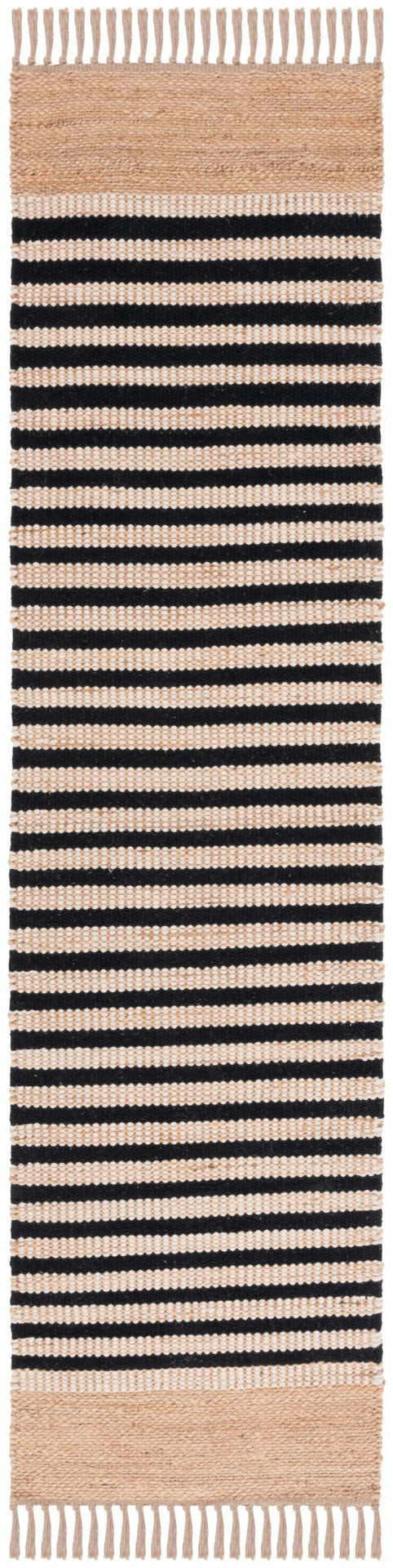 Safavieh Natural Handwoven Area Rug - Elegant Striped Design In Natural Tones, Perfect For Any Room Decor Natural ,Black 70% Jute 30% Cotton Nfb325z-6