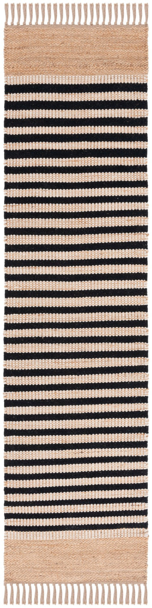 Safavieh Natural Handwoven Area Rug - Elegant Striped Design In Natural Tones, Perfect For Any Room Decor Natural ,Black 70% Jute 30% Cotton Nfb325z-6