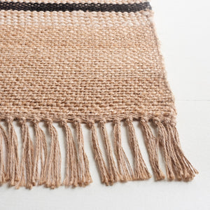 Safavieh Natural Handwoven Area Rug - Elegant Striped Design In Natural Tones, Perfect For Any Room Decor Natural ,Black 70% Jute 30% Cotton Nfb325z-6