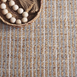 Safavieh Natural Handwoven Runner Rug - Eco-friendly Jute & Cotton Blend For Stylish Home Décor & Comfort Natural ,Grey 60% Jute 40% Cotton Nfb326f-5