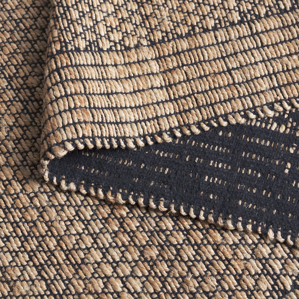 Safavieh Natural Handwoven Jute Runner Area Rug - Elegant Indian Craftsmanship For Timeless Home Décor Natural ,Black 60% Jute & 40% Cotton Nfb328z-5