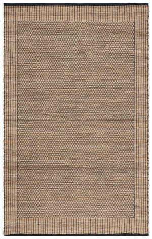 Safavieh Natural Handwoven Jute Runner Area Rug - Elegant Indian Craftsmanship For Timeless Home Décor Natural ,Black 60% Jute & 40% Cotton Nfb328z-5