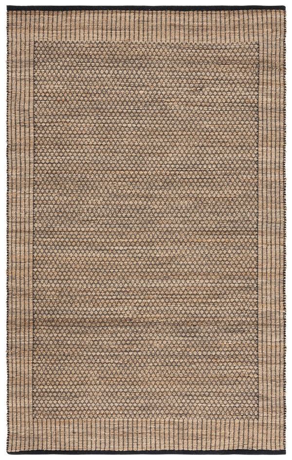 Safavieh Natural Handwoven Jute Runner Area Rug - Elegant Indian Craftsmanship For Timeless Home Décor Natural ,Black 60% Jute & 40% Cotton Nfb328z-5