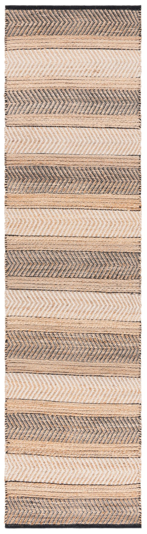 Safavieh Natural Fiber Area Rug - Handwoven Elegance And Comfort In Luxurious Jute And Cotton Blend Design Natural ,Black 60% Jute & 40% Cotton Nfb329z-8