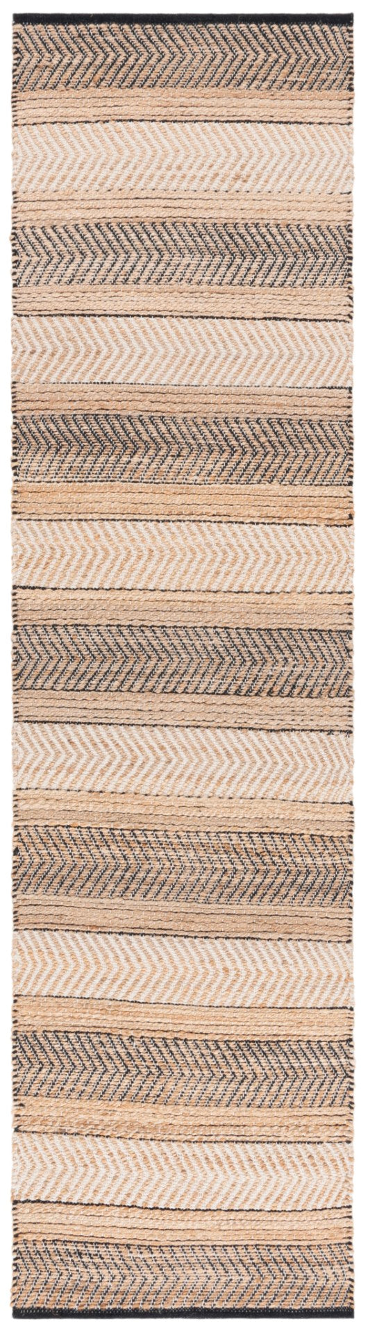 Safavieh Natural Fiber Area Rug - Handwoven Elegance And Comfort In Luxurious Jute And Cotton Blend Design Natural ,Black 60% Jute & 40% Cotton Nfb329z-8