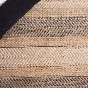 Safavieh Natural Fiber Area Rug - Handwoven Elegance And Comfort In Luxurious Jute And Cotton Blend Design Natural ,Black 60% Jute & 40% Cotton Nfb329z-8