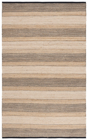 Safavieh Natural Fiber Handwoven Area Rug - Luxurious Jute & Cotton Blend For Elegant Home Décor Style Natural ,Black 60% Jute & 40% Cotton Nfb329z-5