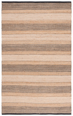 Safavieh Natural Fiber Area Rug - Handwoven Elegance And Comfort In Luxurious Jute And Cotton Blend Design Natural ,Black 60% Jute & 40% Cotton Nfb329z-8