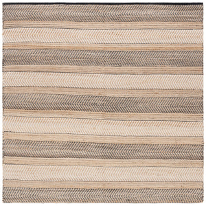 Safavieh Natural Fiber Handwoven Area Rug - Luxurious Jute & Cotton Blend For Elegant Home Décor Style Natural ,Black 60% Jute & 40% Cotton Nfb329z-6sq