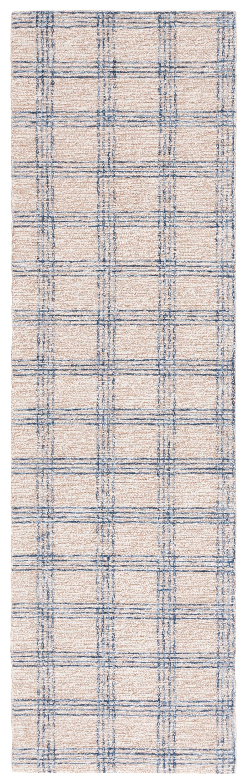 Safavieh Natural Fiber 426m Blue Beige Runner Rug - Hand-tufted, Stylish Plaid Design For Modern Spaces Blue ,Beige 50% Wool,30% Jute,20% Cotton Nfb426m-28