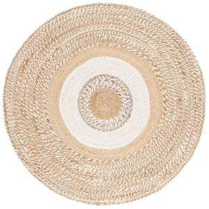 Safavieh Natural Jute Round Area Rug - Hand-woven Elegance With Timeless Craftsmanship For Home Decor Natural ,Ivory Jute Nfb525a-3r