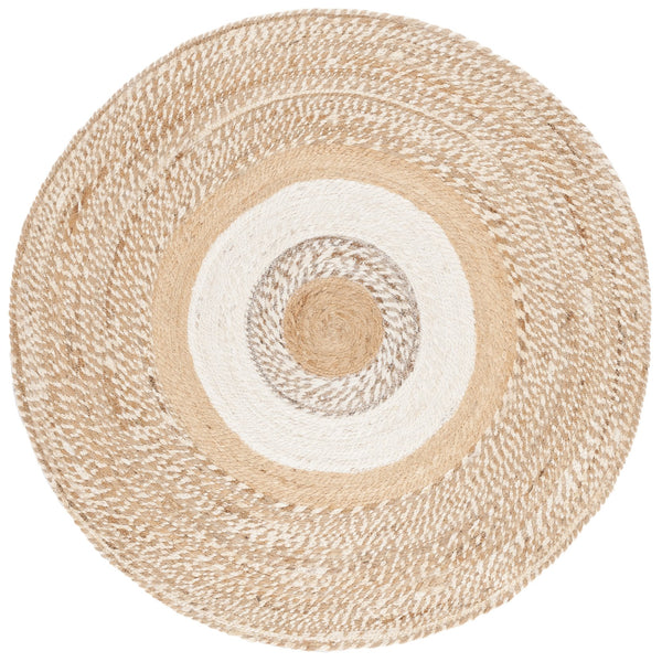 Safavieh Natural Jute Round Area Rug - Hand-woven Elegance With Timeless Craftsmanship For Home Decor Natural ,Ivory Jute Nfb525a-3r