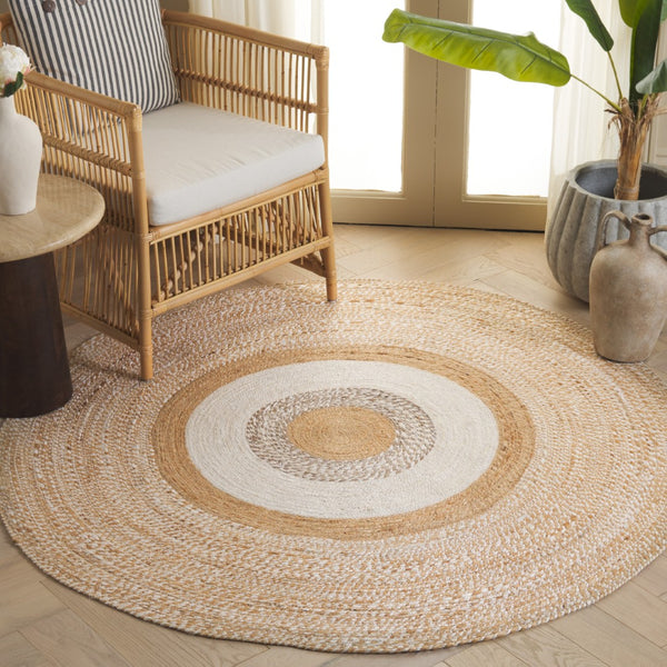 Safavieh Natural Handwoven Jute Area Rug – Artisanal Craftsmanship For Rustic Charm In Any Space Natural ,Ivory Jute Nfb525a-6r