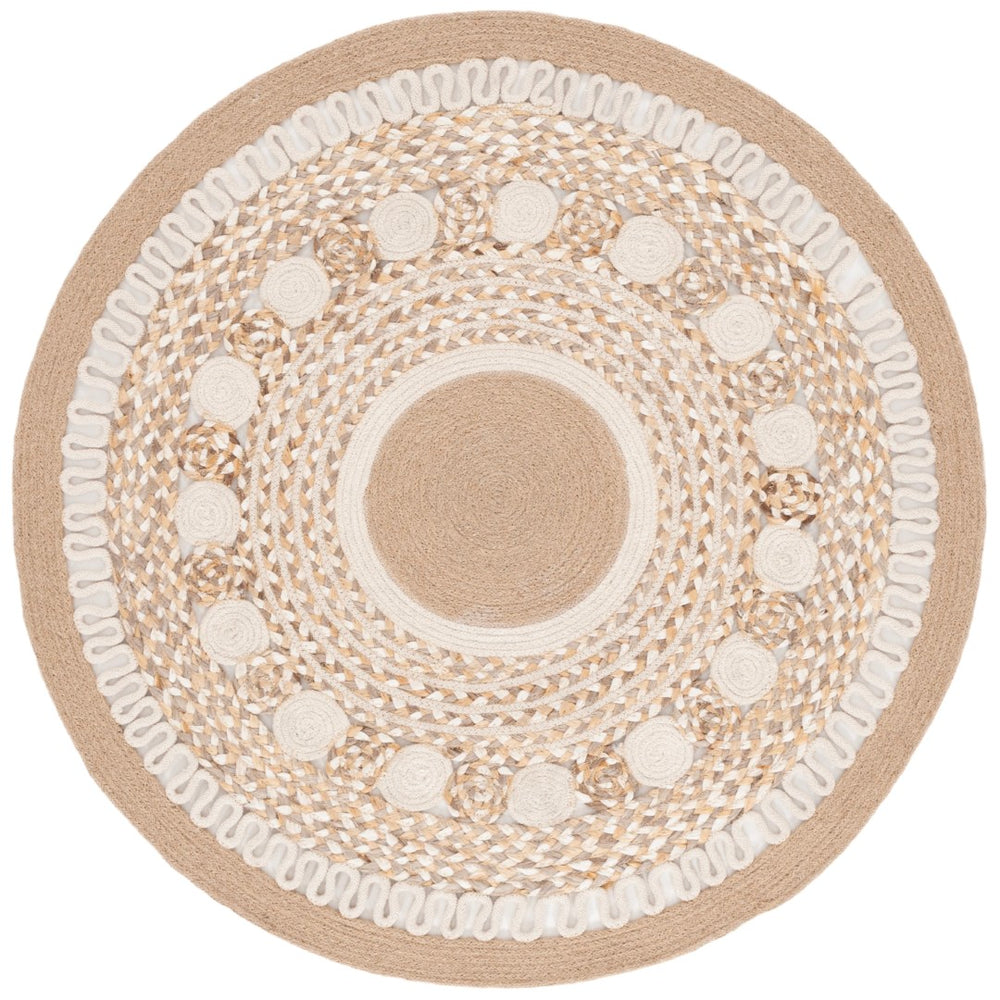 Safavieh Natural Handwoven Jute And Cotton Area Rug - Luxurious Plush Texture For Chic Home Decor Style Natural ,Ivory 70% Jute & 30% Cotton Nfb526a-4r