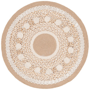 Safavieh Natural Handwoven Jute And Cotton Area Rug - Luxurious Plush Texture For Chic Home Decor Style Natural ,Ivory 70% Jute & 30% Cotton Nfb526a-4r