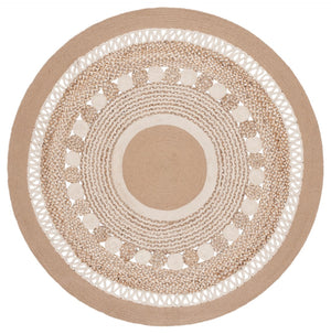 Safavieh Natural Handwoven Jute And Cotton Area Rug - Luxurious Plush Texture For Chic Home Decor Style Natural ,Ivory 70% Jute & 30% Cotton Nfb526a-4r