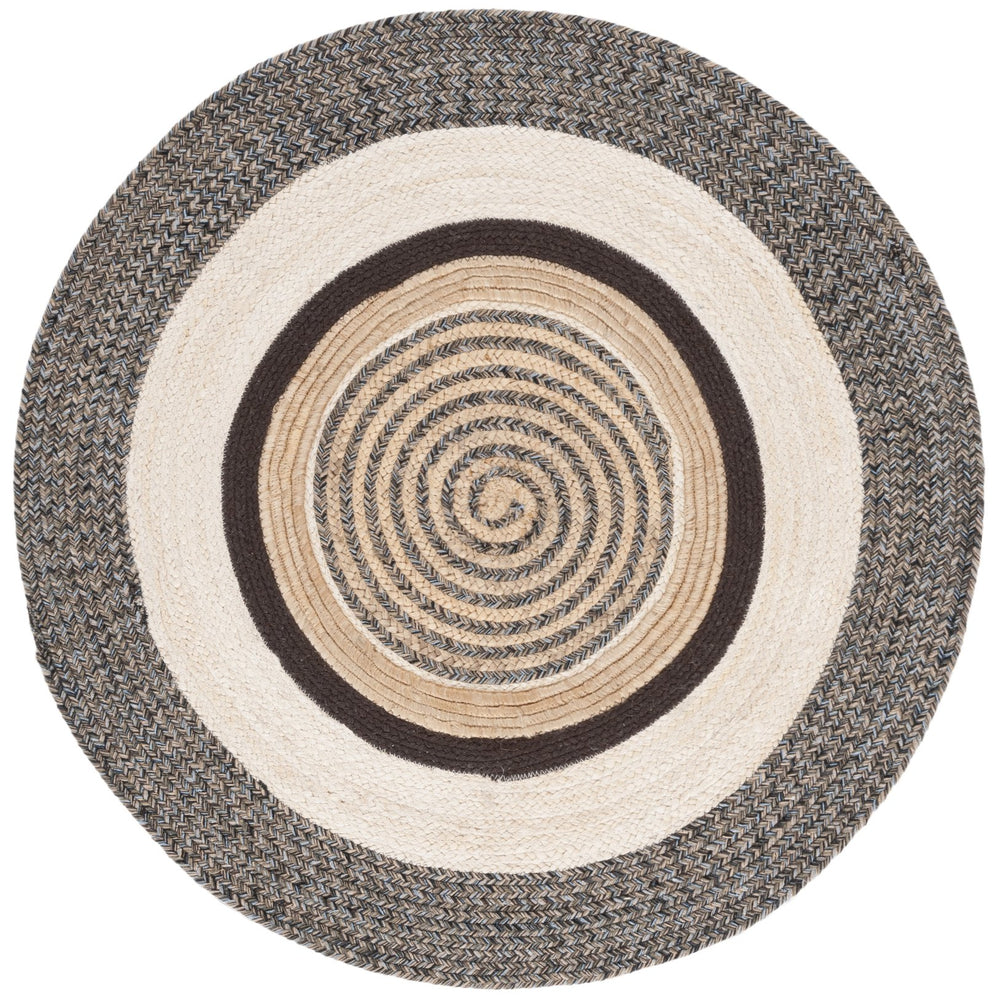 Safavieh Natural Handwoven Area Rug - Chic Round Design In Warm Brown And Elegant Ivory, 60% Jute Comfort Brown ,Ivory 60% Jute & 40% Cotton Nfb527t-3r