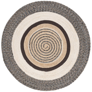 Safavieh Natural Handwoven Area Rug - Chic Round Design In Warm Brown And Elegant Ivory, 60% Jute Comfort Brown ,Ivory 60% Jute & 40% Cotton Nfb527t-3r