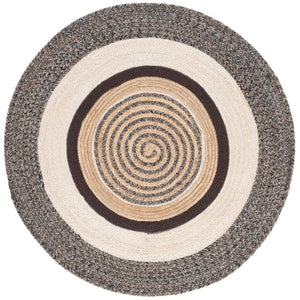 Safavieh Natural Handwoven Area Rug: Elegant Brown And Ivory Design For Cozy Living Spaces, Artisanal Craftsmanship Brown ,Ivory 60% Jute & 40% Cotton Nfb527t-6r