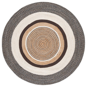 Safavieh Natural Handwoven Area Rug: Elegant Brown And Ivory Design For Cozy Living Spaces, Artisanal Craftsmanship Brown ,Ivory 60% Jute & 40% Cotton Nfb527t-6r